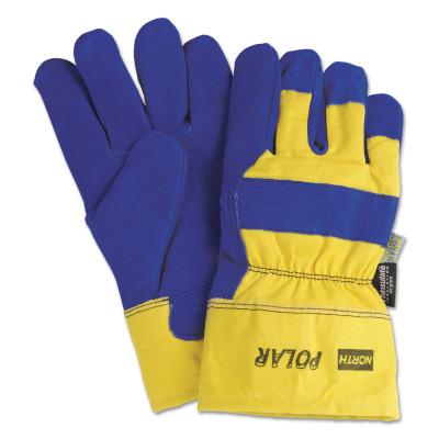 Honeywell North Polar® Insulated Leather Palm Glove, Split Cowhide, Blue/Yellow, Large, 70/6465NK