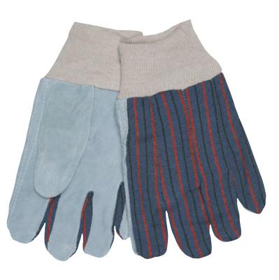 MCR Safety Split Shoulder Clute Pattern Gloves, Large, Gray/Blue Gray with Red/Blue Stripes, 1040