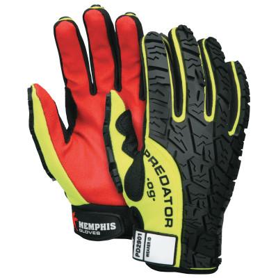 MCR Safety Predator Multi-Task Gloves, Large, Synthetic Leather, Black/Hi-vis Yellow, PD2901L
