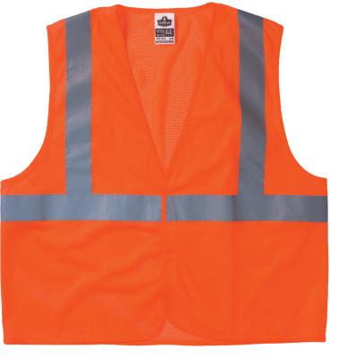 Ergodyne GloWear 8210HL Class 2 Economy Vests w/Pocket, Hook/Loop Closure, L/XL, Orange, 21015