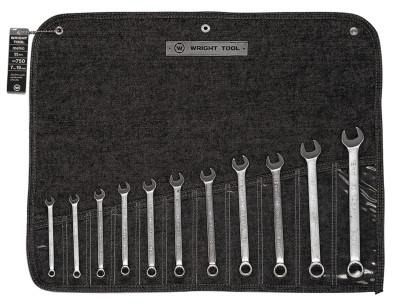 Wright Tool 11 Pc Combination Wrench Sets, 12 Points, Metric, Chrome Plated, 750