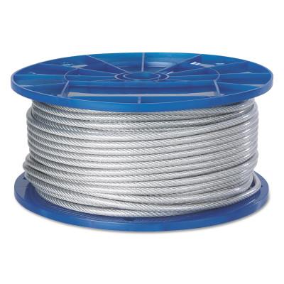 Peerless® Industrial Group Aircraft Quality Wire Ropes, 7 Strands, 19 Strands/Wire, 1/4 in, 850 lb Load, 4501308