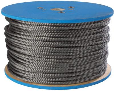 Peerless® Industrial Group Aircraft Quality Wire Ropes, 250 ft, 7-Strand, Plastic Coating, 4500805
