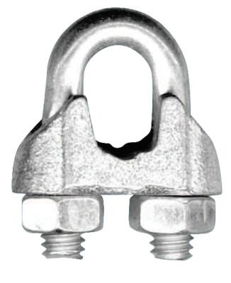 Peerless® Industrial Group Malleable Wire Rope Clips, 1/8 in, Bright Zinc, 4503140