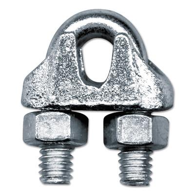 Peerless® Industrial Group Malleable Wire Rope Clips, 3/16 in, Bright Zinc, 4503340