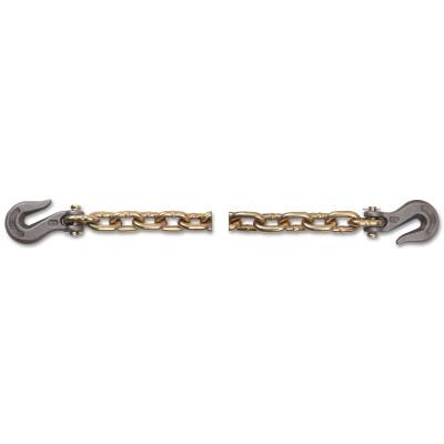 Peerless® Industrial Group Grade 70 Transport Tiedown Chain Assemblies, 5/16 in, 4,700 lb Load, Yellow, 5261463