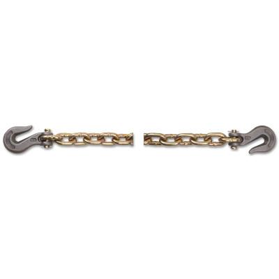 Peerless® Industrial Group Grade 70 Transport Tiedown Chain Assemblies, 3/8 in, 6,600 lb Load, Yellow, 14ft, 5262063