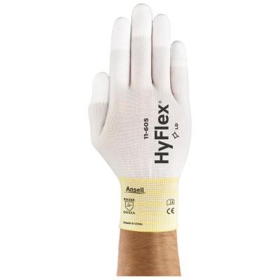 Ansell HyFlex® 11-605 Fingertip-Coated Gloves, Size 6, White, 11-605-6