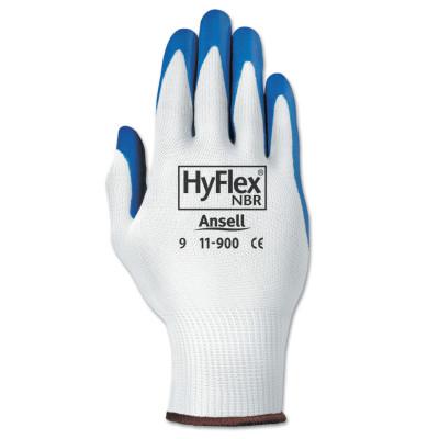 Ansell HyFlex NBR Gloves, 6, Blue/White, 103347