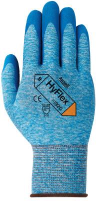 Ansell Hyflex Oil Repellent Gloves, 10, Blue, 104460