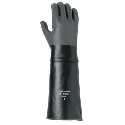 Ansell Scorpio Chemical Resistant Gloves, Rough, Size 10, Cotton Lining, Black/Gray, 19-024-10