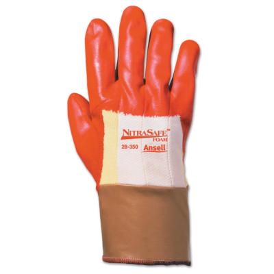 Ansell Nitrasafe Foam Gloves, 10, Orange, 28-350-10