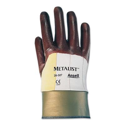 Ansell Hycron Nitrile Coated Gloves, 10, Brown, 104649