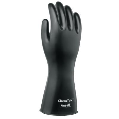 Ansell ChemTek Protective Gloves, Size 9, Black, 38-514-9