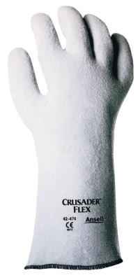 Ansell Crusader Flex Hot Mill Gloves, Nitrile-Coated Non-Woven Felt, Light Gray, Sz 9, 104740