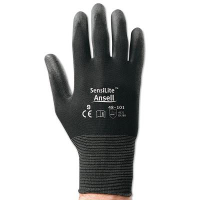 Ansell Sensilite Gloves, 8, Black, 104760