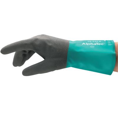 Ansell AlphaTec Gloves, 8, Black/Teal, 123810