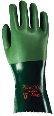 Ansell AlphaTec® 08-352 Neoprene Dipped Gloves, Rough Finish, Size 7, Green, 8-352-7