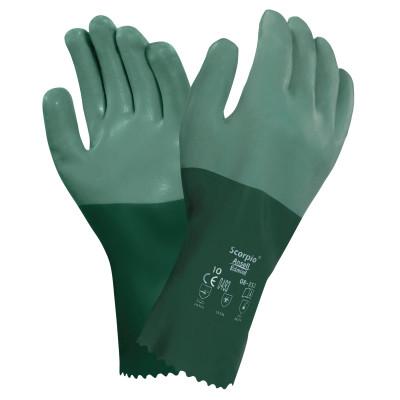 Ansell AlphaTec® 08-352 Neoprene Dipped Gloves, Rough Finish, Size 9, Green, 8-352-9