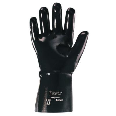 Ansell Scorpio Chemical Resistant Gloves, Rough, Size 8, Cotton Lining, Black/Gray, 19-024-8