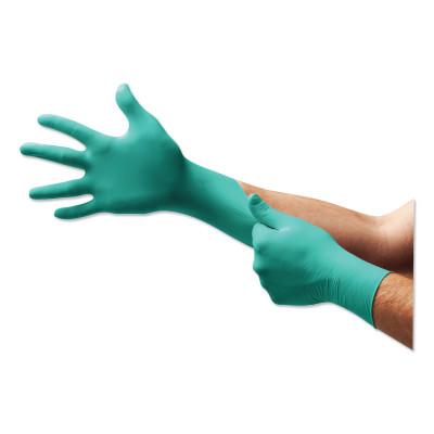 Ansell Touch N Tuff Disposable Gloves, Powder Free, Nitrile, 4 mil, 6.5 - 7, Green, 105077
