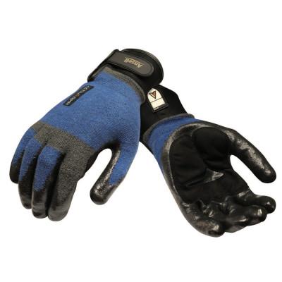 Ansell ActivARMR Heavy Laborer Gloves, Medium, Black/Blue, 106420