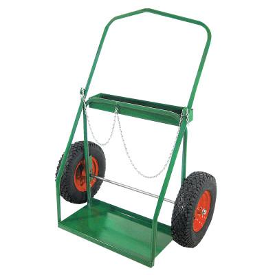Anthony Low-Rail Frame Dual-Cylinder Carts, Holds 9.5"-15" dia., 16 in Pneumatic Wheels, 2-16
