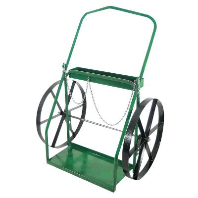 Anthony Low-Rail Frame Dual-Cylinder Carts, For 9.5"-15" Cylinder, 24 in Steel Wheels, 2-24