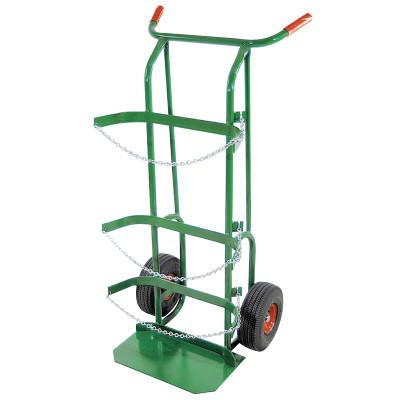 Anthony Dual-Cylinder Delivery Carts, Holds 9 in to 10 in dia, Cylinders, 10 in Pneumatic Wheels, 55PN3B