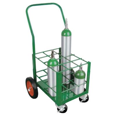 Anthony Heavy-Duty Frame Cylinder Carts, Holds 12 Cylinders, 10 in Rubber/Steel Wheels, 6124