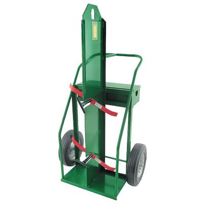 Anthony Heavy-Duty Frame Dual-Cylinder Cart, 330 ft³ Oxygen/No 4 Acetylene Cyl, 16 in Solid Rubber Wheels, 84LFW-16S