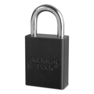 American Lock® Solid Aluminum Padlocks, 1/4 in Diam., 1 in L X 3/4 in W, Black, A1105BLK