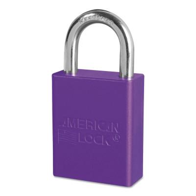 American Lock® Solid Aluminum Padlocks, 1/4 in Diam., 1 in L X 3/4 in W, Purple, A1105PRP