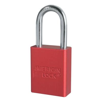 American Lock® Solid Aluminum Padlocks, 1/4 in Diam., 1 1/2 in L X 3/4 in W, Red, A1106RED