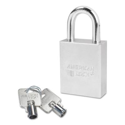 American Lock® Steel Padlocks (Square Body w/Tubular Cylinder), 5/16 in Diam., 1 1/8 in Long, A7200