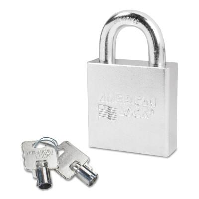 American Lock® Steel Padlocks (Square Body/Tubular Cylinder), 7/16" Dia, 1 1/8"L, Keyed Diffrnt, A7300