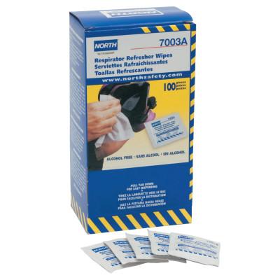 Honeywell Respirator Refresher Wipe Pads, 9 3/4 in x 4 1/2 in, White, 7003A