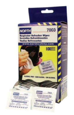 Honeywell Respirator Cleaning Wipes, 5 in x 7 in, Includes 100 Wipes, 7003