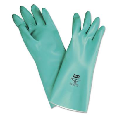 Honeywell Nitriguard Plus™ Unsupported Nitrile Glove, Straight, Flocked, 9, Green, LA132G/9