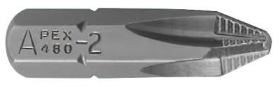 Apex Tool Group ACR Insert Bits, #2, 1/4 in x 2 in, Hex, 440-22-ACR2-RX