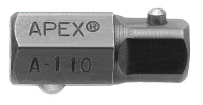 Apex Tool Group SAE Socket & Ratchet Wrench Adapters, 1/4 in (male square) 1/4 in (male hex), 25/32 in, A-110