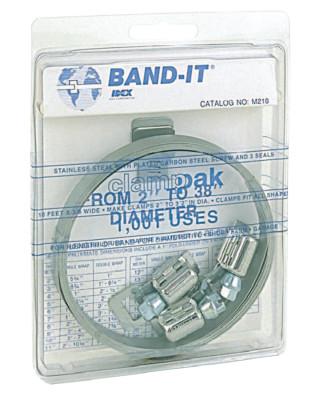 Band-It?? Clamp-Pak Clamp Set, 3/8 in x 0.015 in x 10 ft