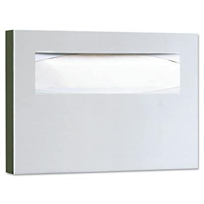 BOBRICK WASHROOM Stainless Steel Toilet Seat Cover Dispenser, 15 3/4 x 2 x 11, Satin Finish, 221