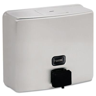 BOBRICK WASHROOM ConturaSeries Surface-Mounted Soap Dispenser, 40oz, Stainless Steel Satin, 4112