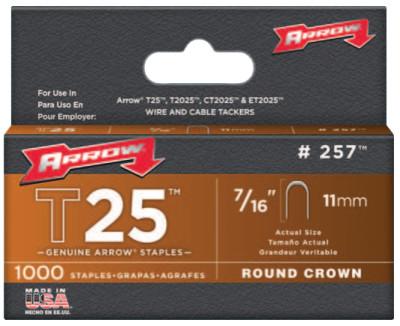 Arrow Fastener 25716 T25 STAPLES 7/16"1000/PK, 257