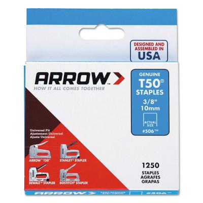 Arrow Fastener T50® Type Staple, #508™, 1/2 in L x 3/8 in W, Steel, 50824