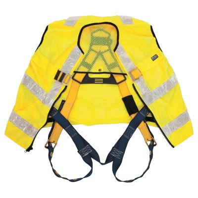 Capital Safety Delta Vest Hi-Vis Reflective Workvest Harness, Tongue Buckle, Yellow, Universal, 70007410874