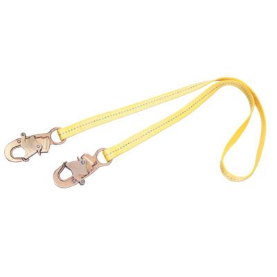 Capital Safety Web Adjustable Positioning Lanyard, 2ft, Snap Hook Connection, 310lb Cap, Yellow, 70007429437