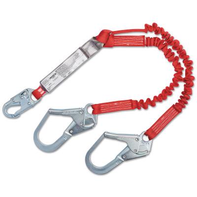 Capital Safety PRO Pack Elastic 100 Tie-Off Shock Absorbing Lanyards, 6 ft, Snap Hook, 310 lb, 1342125