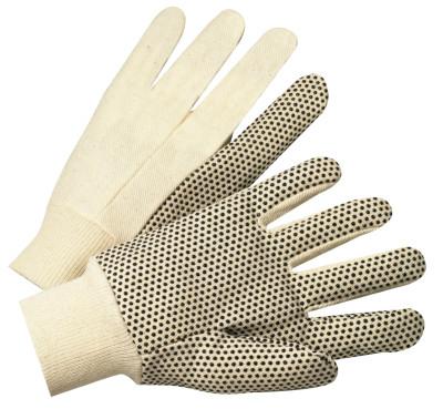 ORS Nasco Premium Grade Canvas Dotted Gloves, 10 oz, Mens, White/Black, 1000